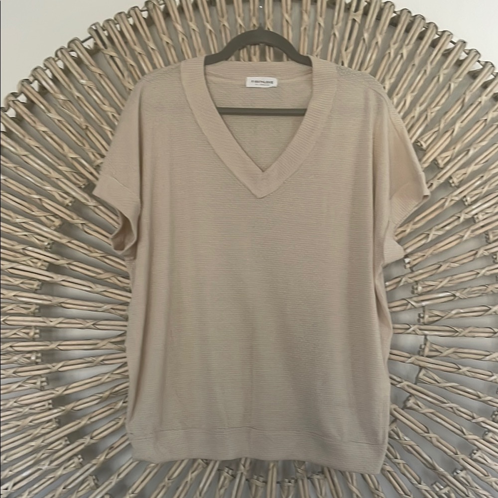 Beige V-Neck Women's Top